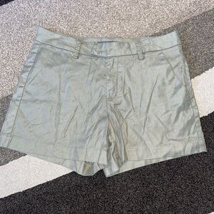 Level 99 Shorts Womens 29 Green Chino 6" Inseam Linen Blend